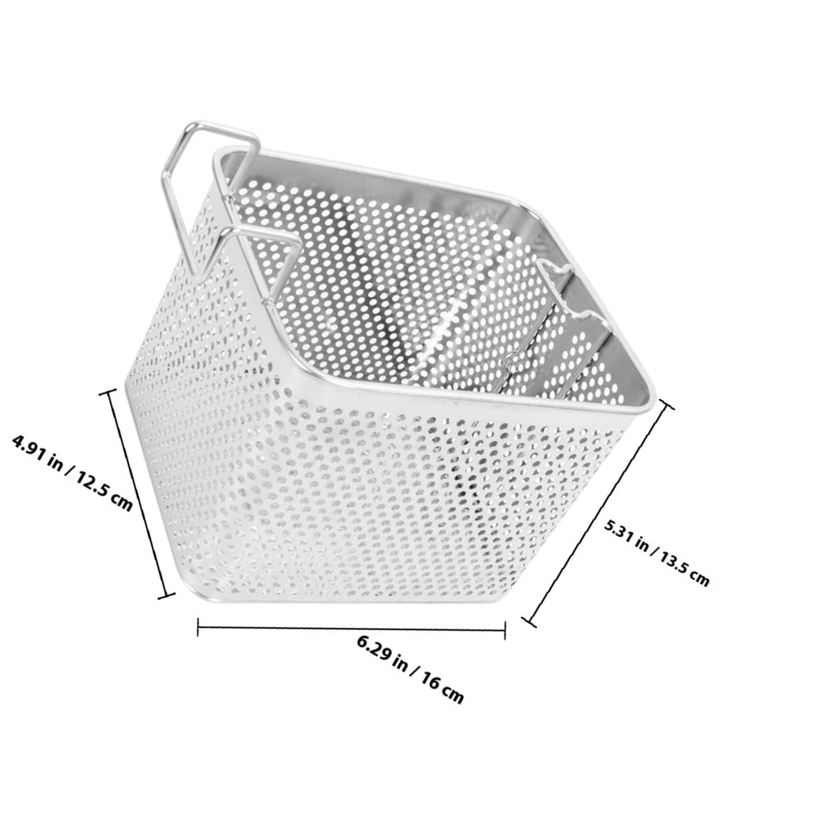 Cesta Cuadrada de Acero Inoxidable para Freír Diseño Resistente y Colador para Escurrir Aceite Adecuado para Freidora y Cocina Doméstica