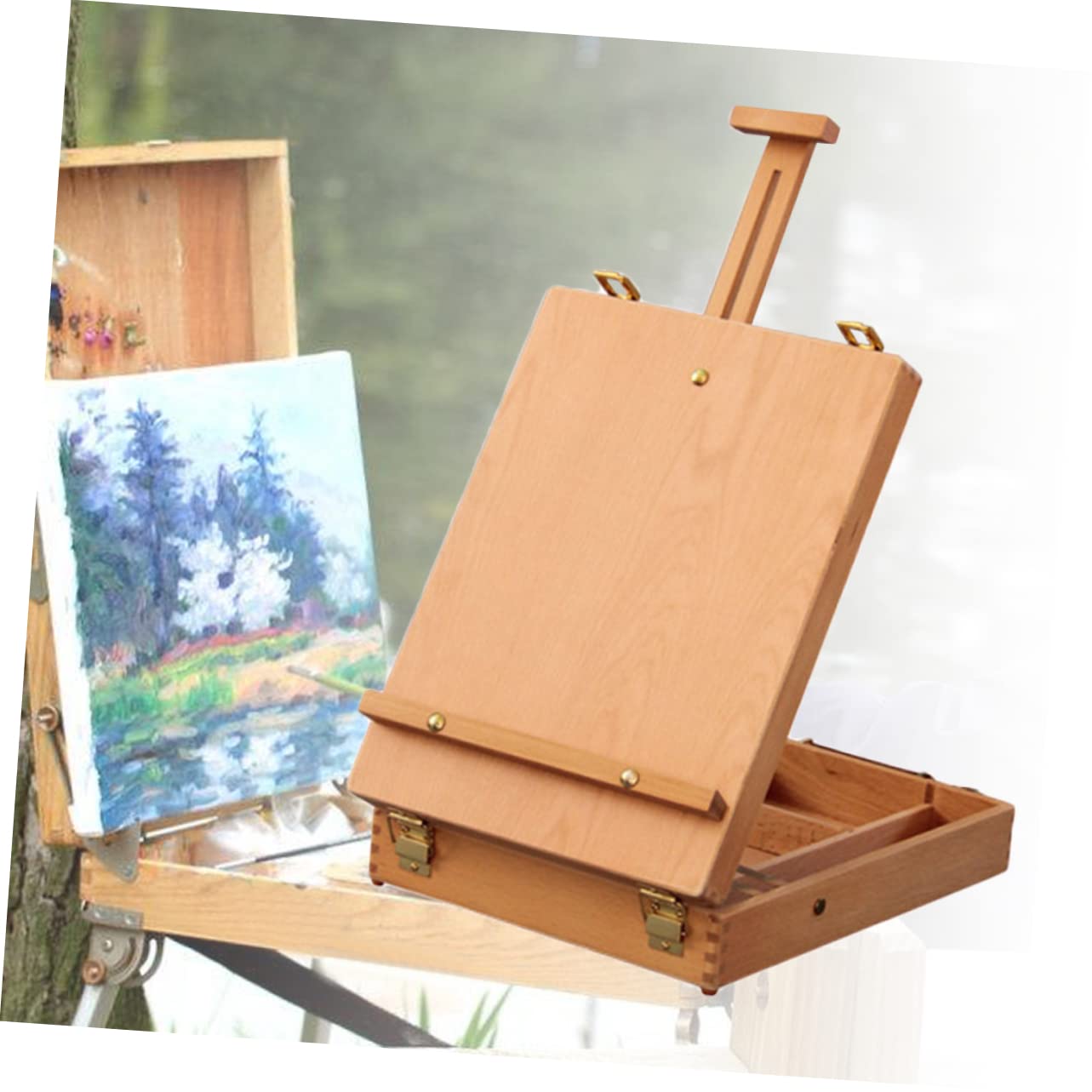 STOBOK Holz Staffelei Mit Verstellbarer Höhe Und Integriertem Stauraum Für Künstlerbedarf Tragbare Und Zeichentischstaffelei Für Outdoor Und Indoor-nutzung Für Anfänger Und