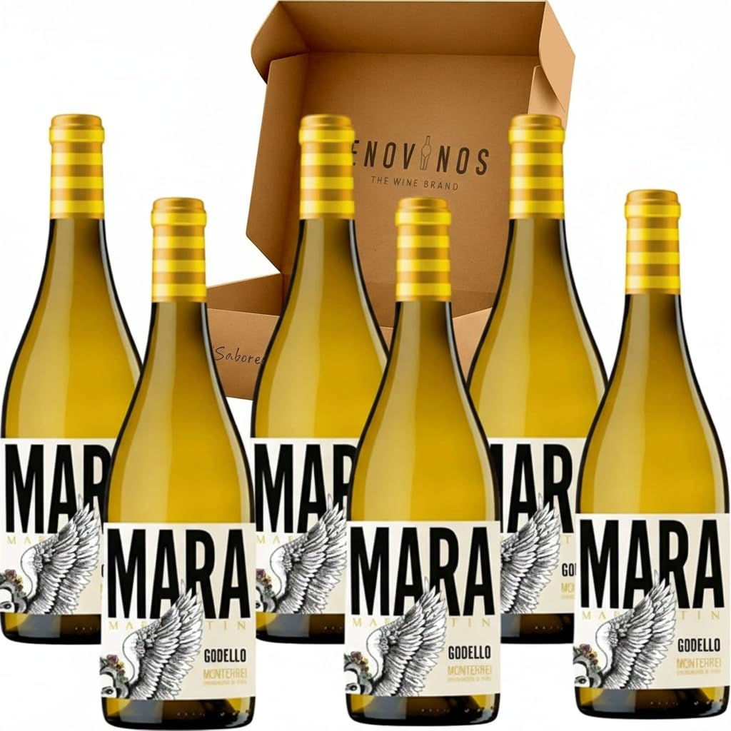 Mara Martin Vino Blanco Godello - DO Monterrei - Martin Codax - Caja de Carton Reforzada - (6 x Botellas 75 cl, Mara Martin Godello) - Envio 24 h - Mejor Seleccion ENOVINOS THE WINE BRAND