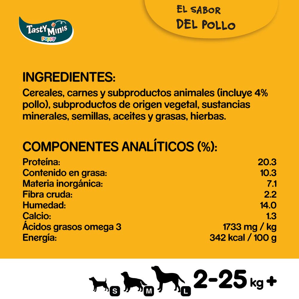 PEDIGREE Nagrody dla psów szczeniąt smaczne minis dla szczeniąt, smak kurczaka, 125 g (6 sztuk)