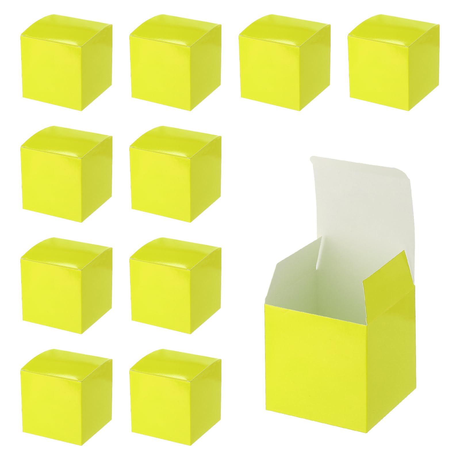 uxcell Lot de 25 boîtes cadeaux cubiques en papier kraft avec couvercles pour travaux manuels, cupcakes, Noël, mariage, anniversaire, demoiselles d'honneur (vert, 10,2 x 10,2 x 10,2 cm)
