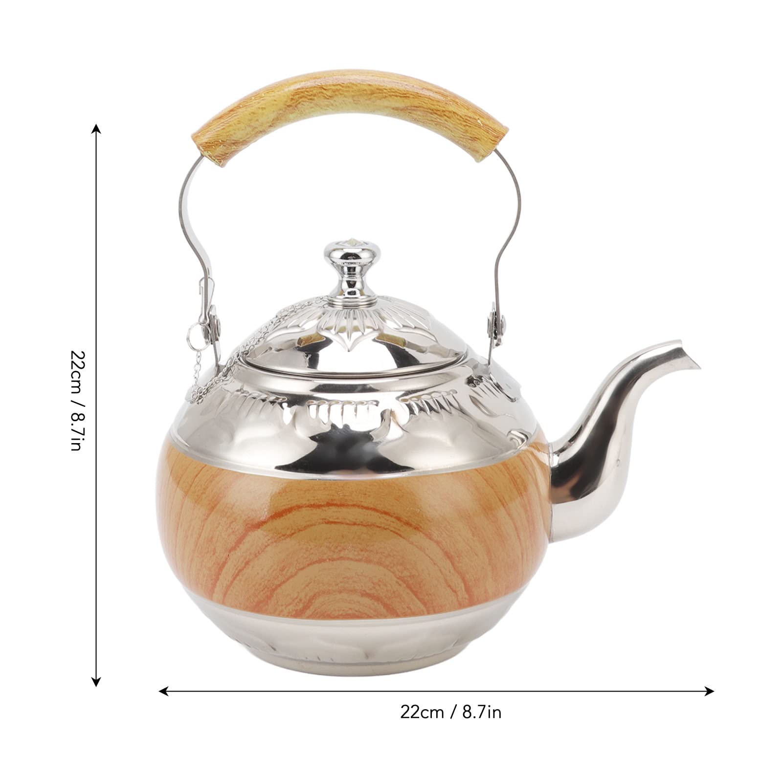 Czajniczek, dzbanek do herbaty o pojemności 1 l, z pogrubionej stali nierdzewnej, z wyjmowanym zaparzaczem na luźne liście i torebki z herbatą, ergonomiczny uchwyt Czajnik do herbaty na wodę, herbat