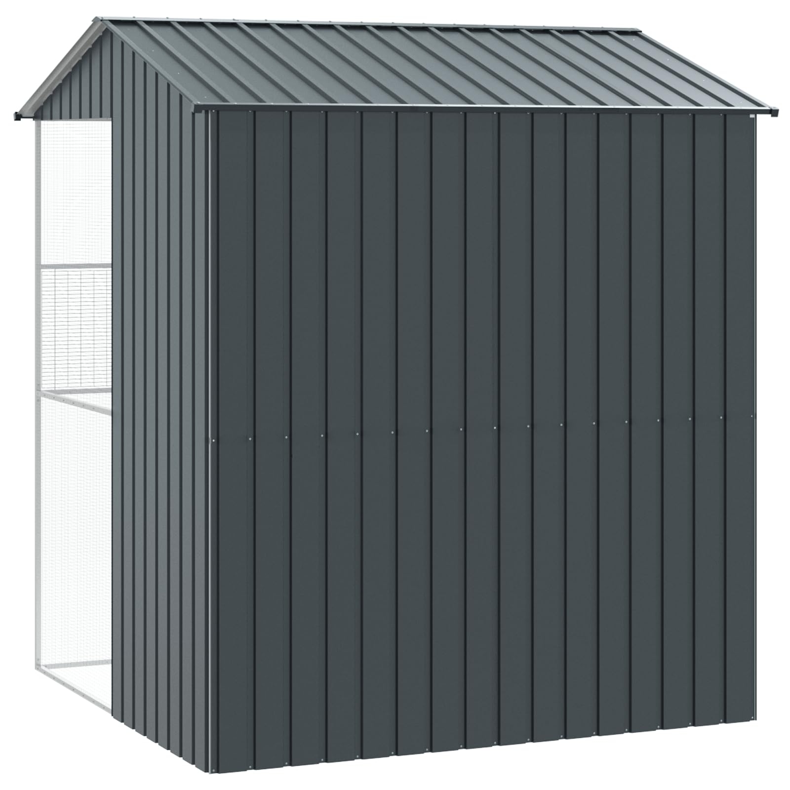 Voliere Anthrazit 215x210x247 cm Stahl Vogelfreiheit mit geräumigem Innenraum