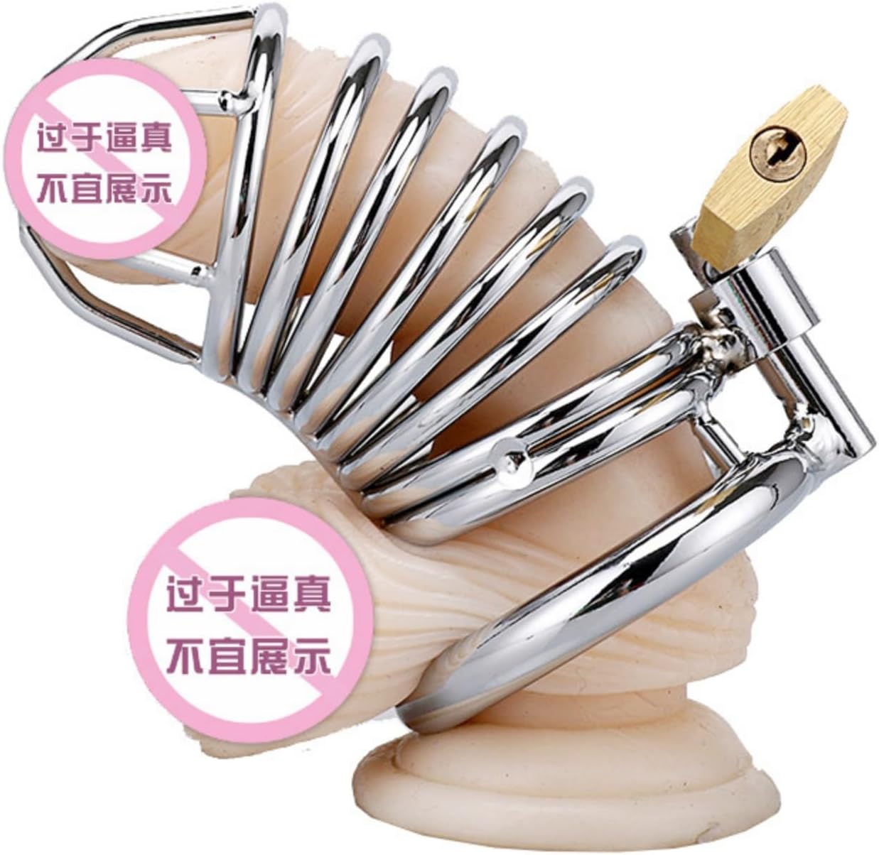 Adult Toy Chastity Lock & Restraint Set for Men – Metal Stainless Steel Snake Design