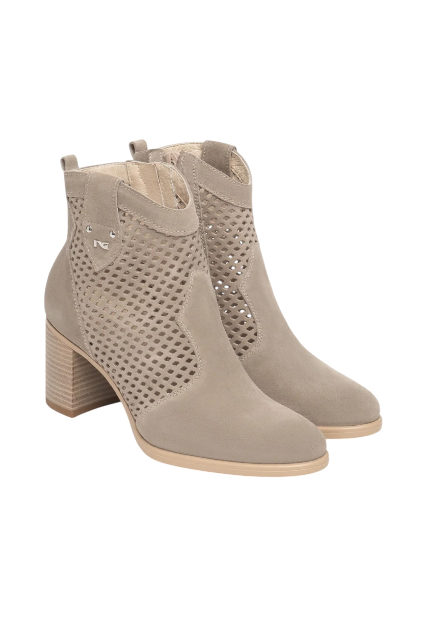 Nero Giardini E615110D Stivaletti Donna camoscio Forato Beige