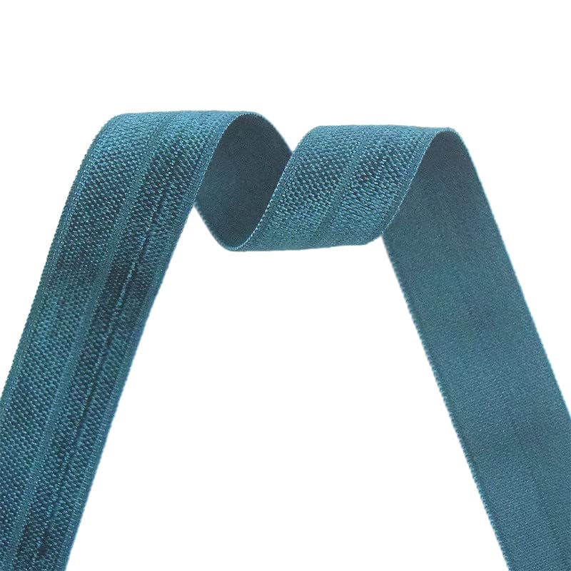 Bristlegrass Teal 2 Yard 5/8 Inch Shiny Nylon Elastics Spandex Satin Bands Shoulder Tapes Bra Strap Underwear Lingerie Sewing Trim Solid Color Ribbon Sewing lace Teal?2Yard 5/8