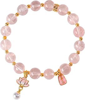 Rose Quartz Bracelets for Women, Soft Pink Crystal Energy Bracelet for Self Love, Meditation, Yoga, Daily Wear, Feminine Jewelry Birthday Gift for Her