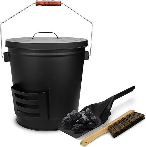 GRISUN 5.2 Gallon Ash Bucket with Lid Shovel