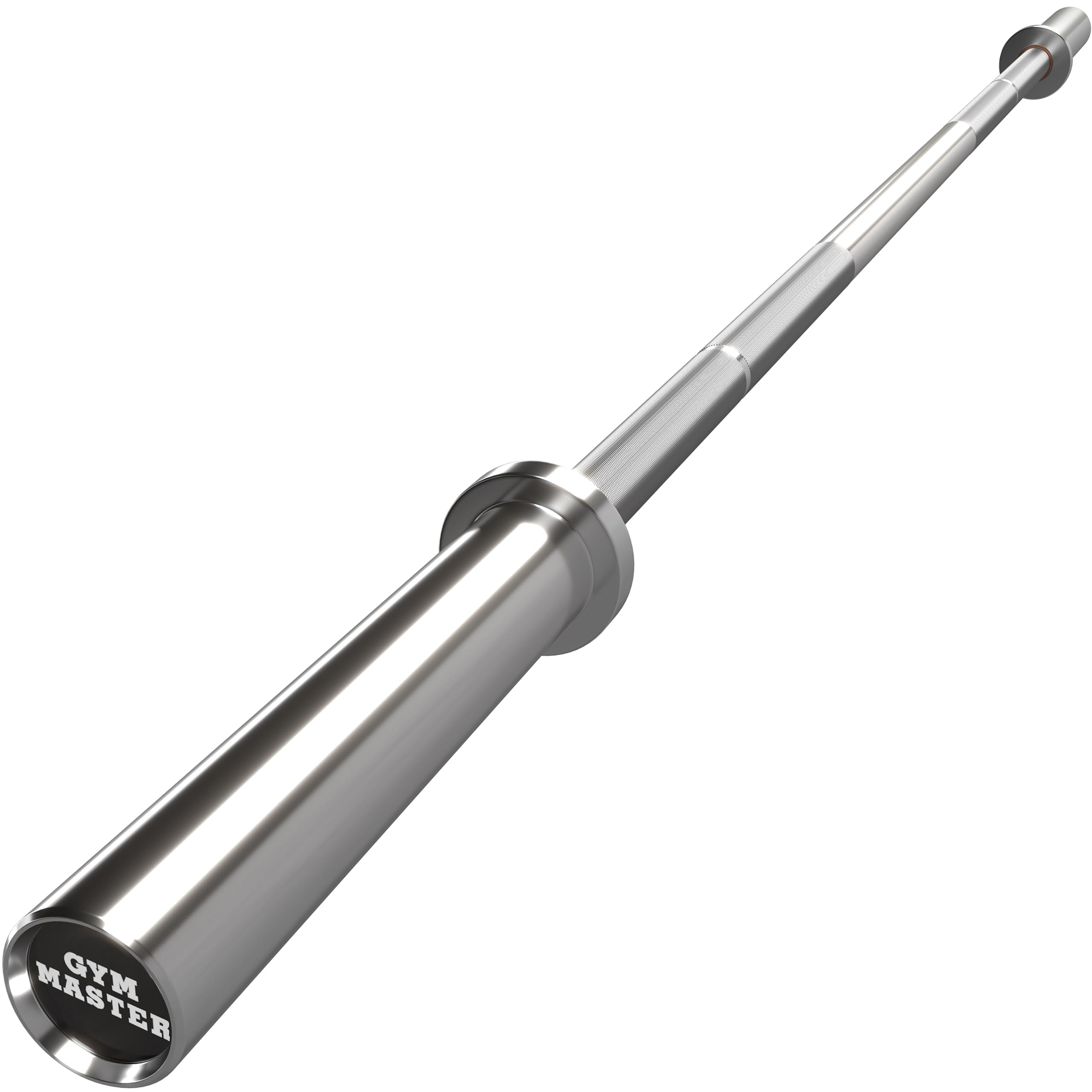 GYM MASTER 2" Diameter Olympic Barbell with Rotating Sleeves & Spring Clip Collars - 6ft Int'l