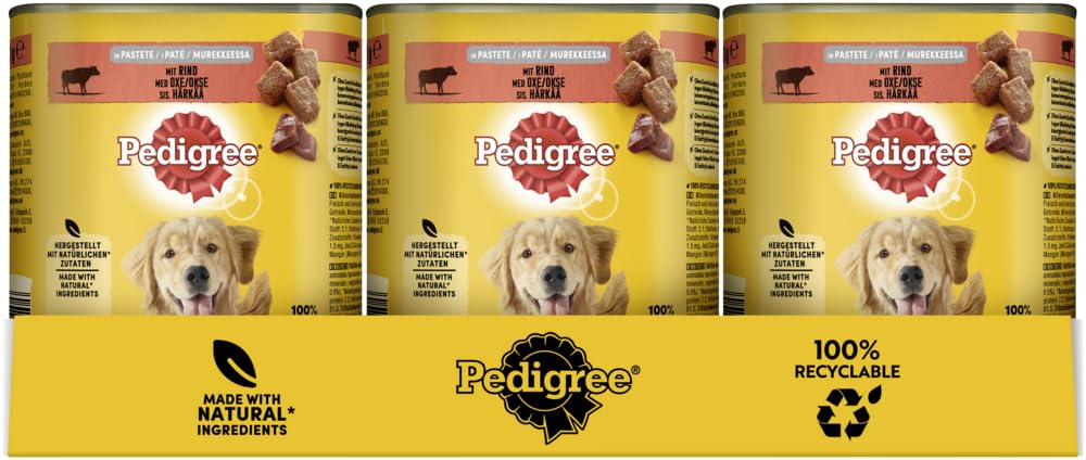 Pedigree Hundedosenfutter - Verschiedene Geschmacksrichtungen 12x800g (12x800g, Rind in Pastete)