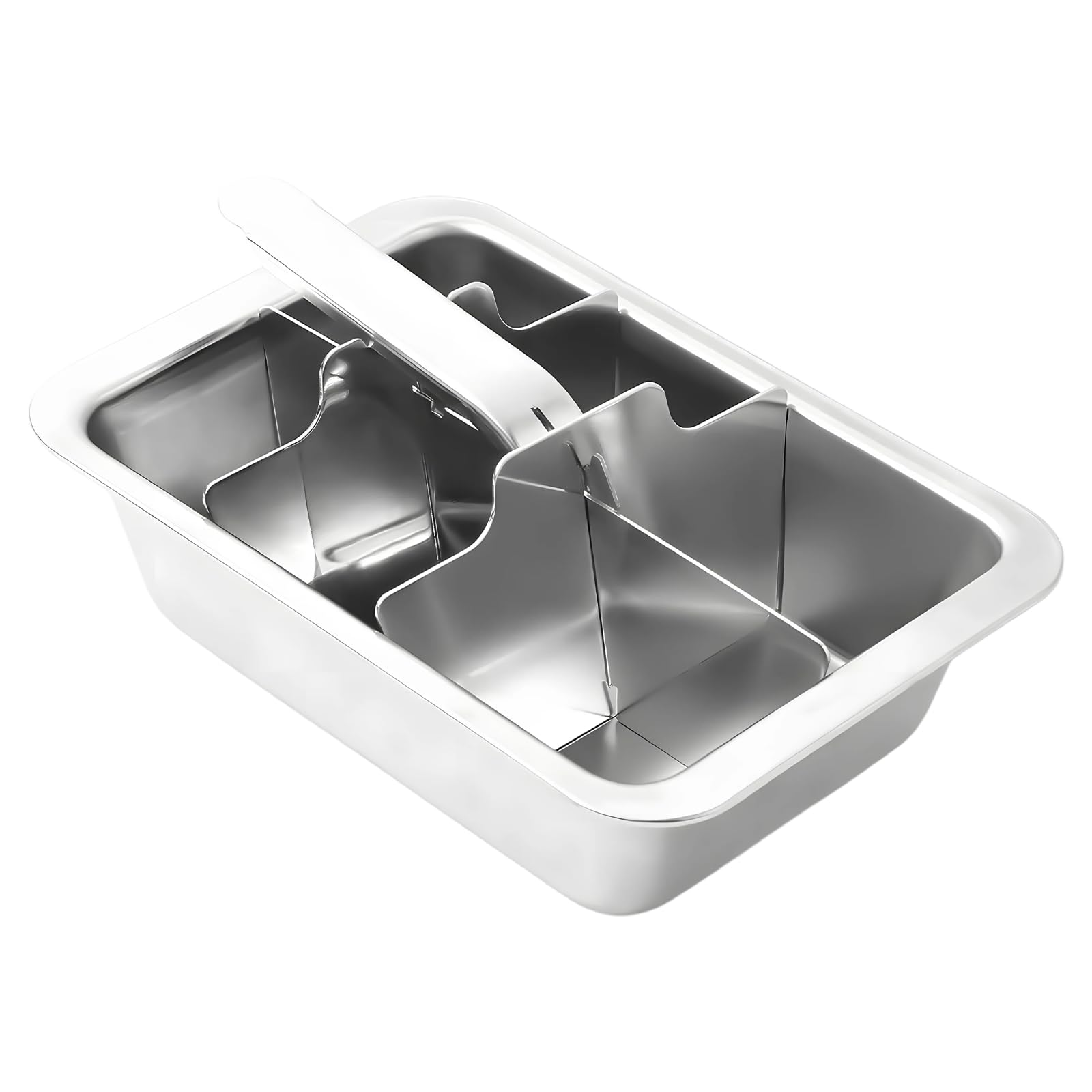 Eiswürfelform aus 304 Edelstahl mit Hebel, 6-Fach Eiswürfelmaker, schnelles Einfrieren, DIY Eiswürfelform, 18,5 x 12,4 x 4,6 cm, große Eiswürfelform für Küche, Party und Cocktails