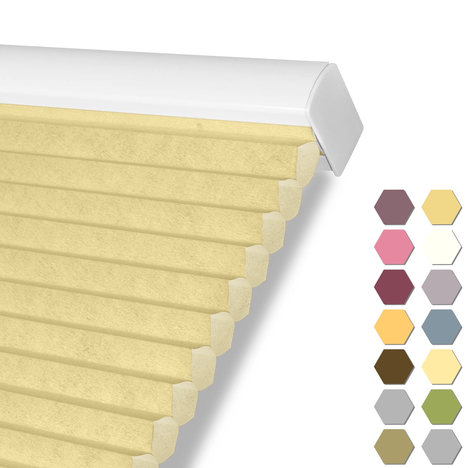 Persilux Light Filtering Cellular Shades Cordless Honeycomb Window Shades Bottom Up Dirt Proof Privacy Window Blinds for Windows, Bedroom and Living