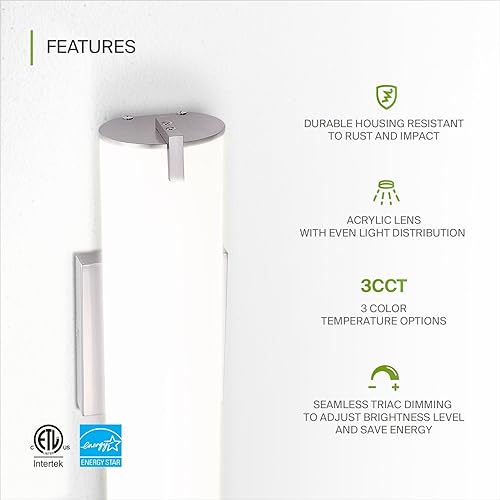 Miniatura 3 de ASD Iluminación LED de 24 pulgadas de montaje empotrado  Interruptor de 25 W, 120 V, 1950 lm, 3000 K4000 K5000 K, regulable, no parpadea, Energy