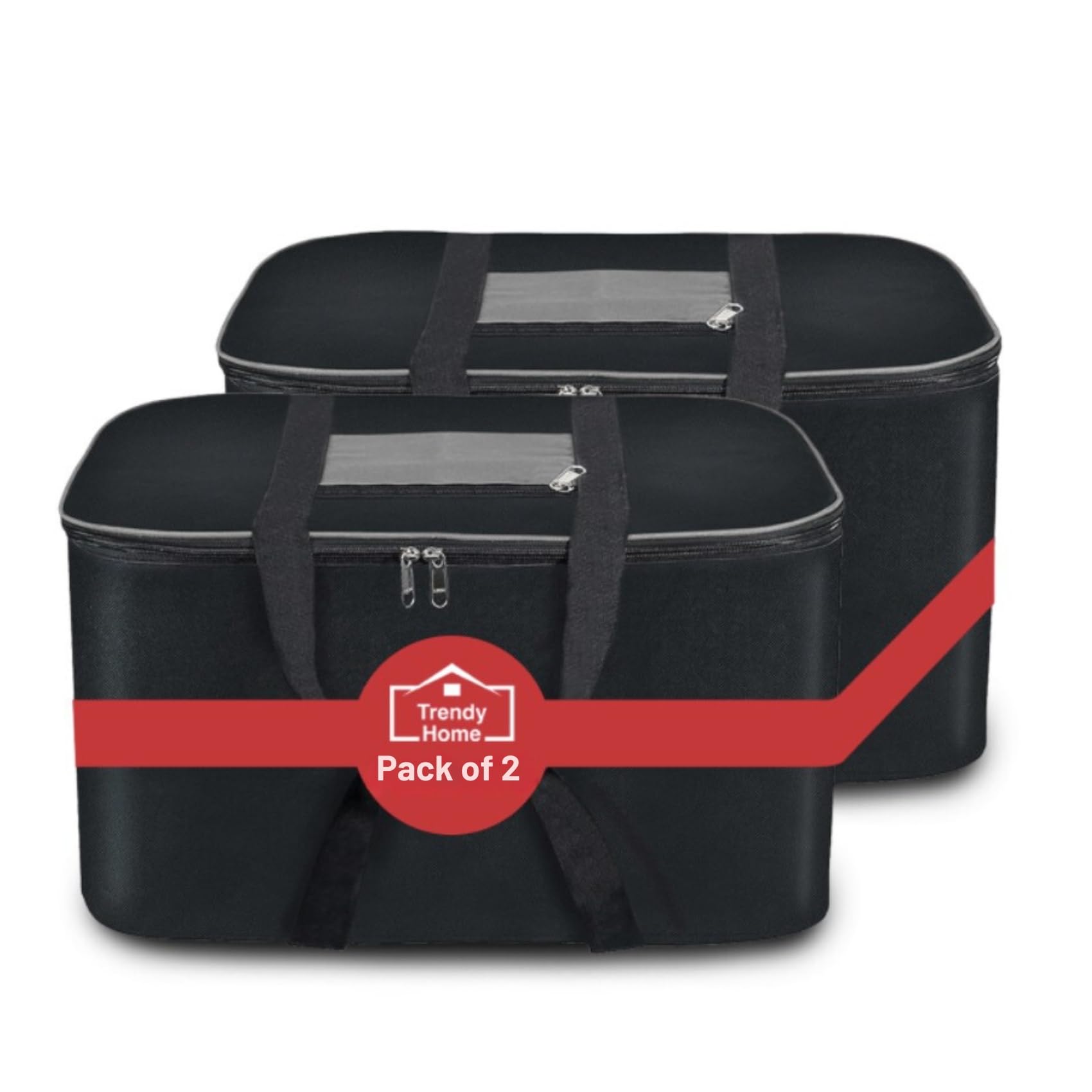 Senego by Trendy Home Storage Bags for Clothes Large, Storage Box for Clothes, Moisture Proof Underbed Storage Bag, Rectangular Clothes Storage Bag (Black & Grey : 54x46x28 cm - Pack of 2) (B0CG2HJYQD) Amazon Price History, Amazon Price Tracker