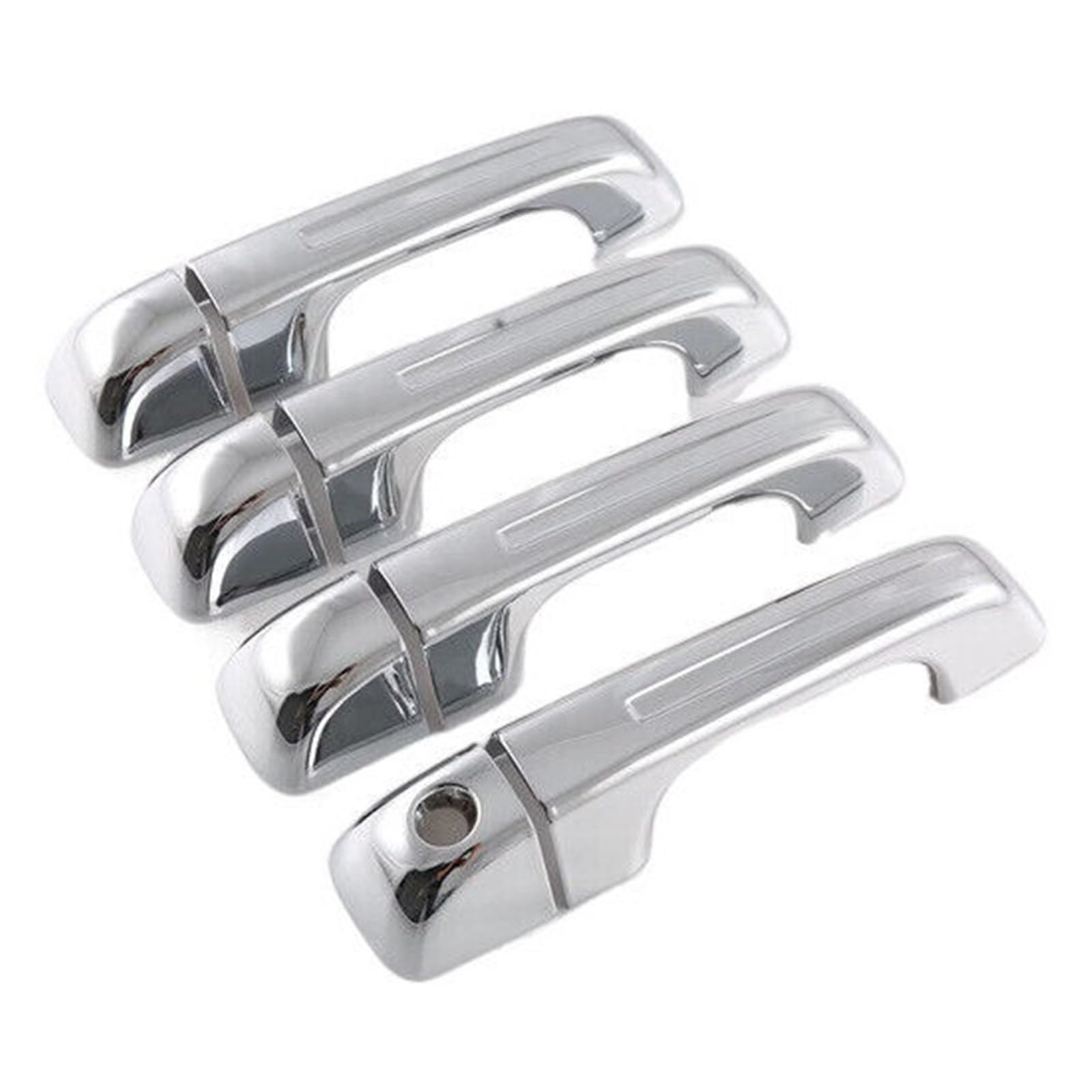BQWYEDPL Fit for Dodge Ram 1500 2019-2024 Car Sticker Carbon Fiber Style Silver Exterior Door Handle Moulding Car Door Latch Handle(Chrome Normal)