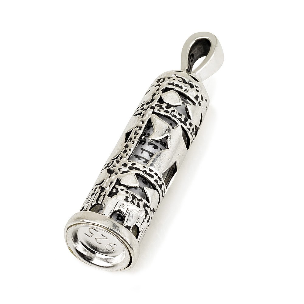 Mezuzah Pendant With Greeting Card Sterling Silver 925#4