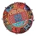Bhagyoday Fashions Ethnic Decorative Pillow Decor, Indian Pouffe, Round Pouf,Boho Foot Stool, Bohemian Floor Ottoman,Comfortable Floor Cotton Cushion