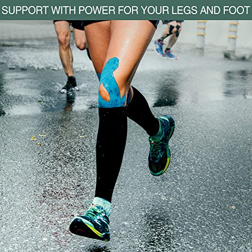 Bamboo Rayon Compression Socks for Women Men, 8-15mmHg Moderate Circulator Graduated Support Sock for Running Cycling Travel, Black(3 Pair, 10-13)4