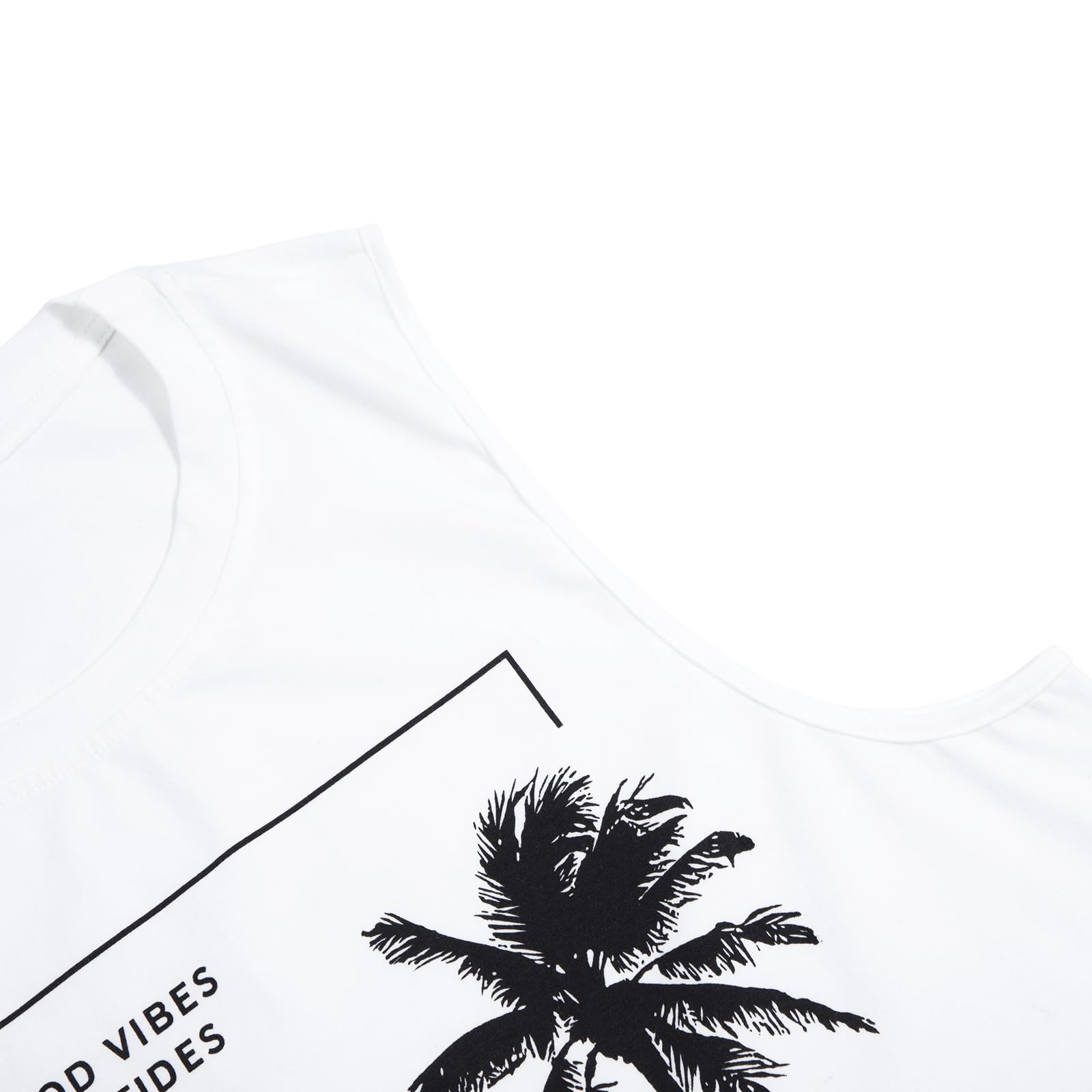 Canotte da spiaggia da uomo senza maniche con palme grafiche camicie per allenamento muscolare canotta estiva vacanza camicia
