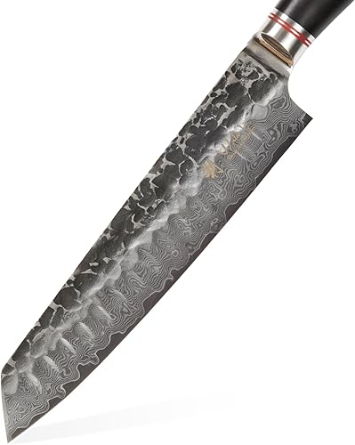 Miniatura 3 de Wakoli EBO Damascus Kiritsuke Cuchillo de chef con hoja de 8 pulgadas I cuchillo de cocina molido a mano hecho de acero de Damasco genuino con 67