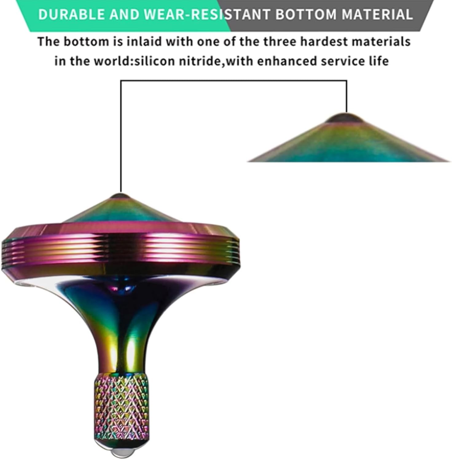 Luxury Pure Copper Spinning Top, Metal Toy Gyro,The Perfect Balance Between Performance and Beauty-Continue to Rotate for More Than 4 Minutes (3PCS Upgrade Vesion Black+Silver+Iridescent)