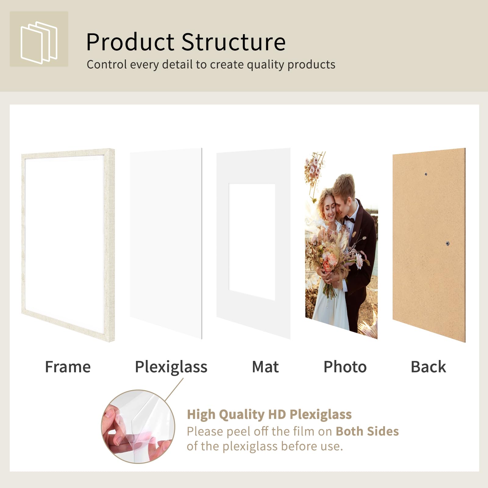 Lot de 3 cadres photo 30 x 40 cm, affichage A4 avec passe-partout ou image 30 x 40 cm sans passe-partout