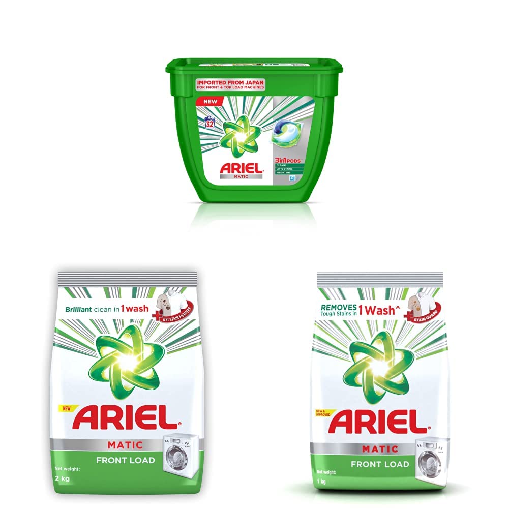 Buy Ariel Matic 3in1 PODs Liquid Detergent Pack 32 Count & Matic Front