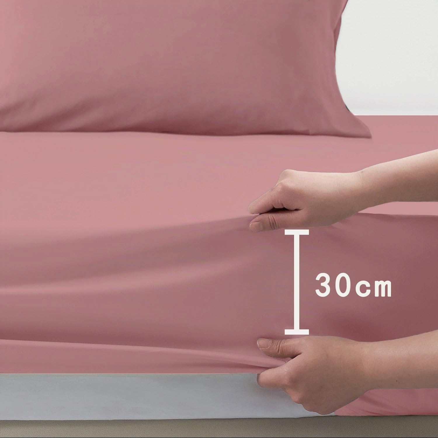 FARFALLAROSSA Parure De Lit 90x190/200 3 Pièces en Microfibre - Drap Housse 90x200 cm - Drap Plat 1 Personne 160x280 cm - 1 Taie d'oreiller 50x80 - Rosa Fonce