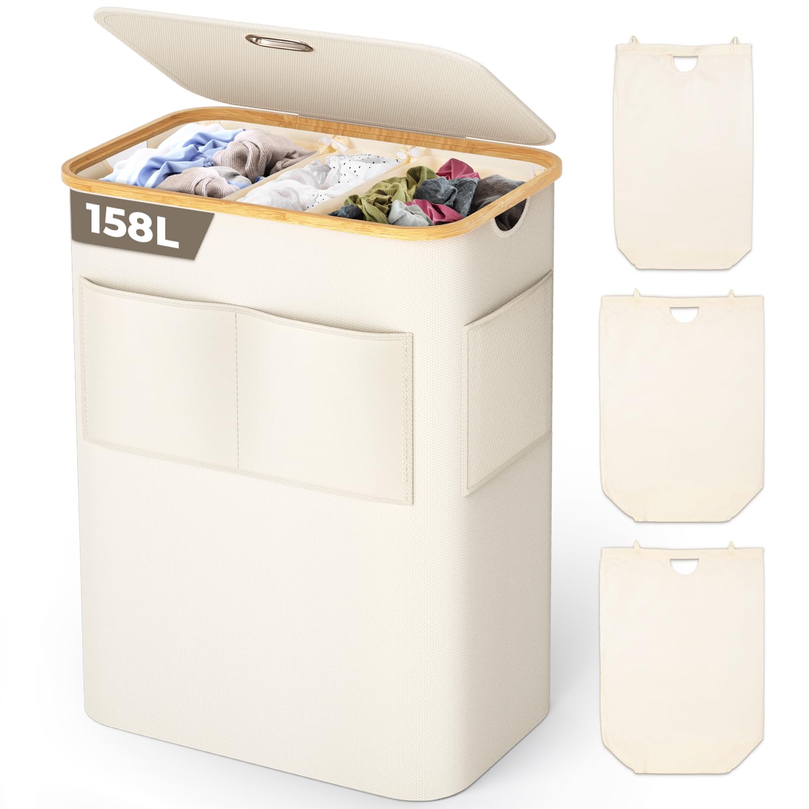 Corbeille à linge pliable 158L pour optimiser l'espace de la buanderie