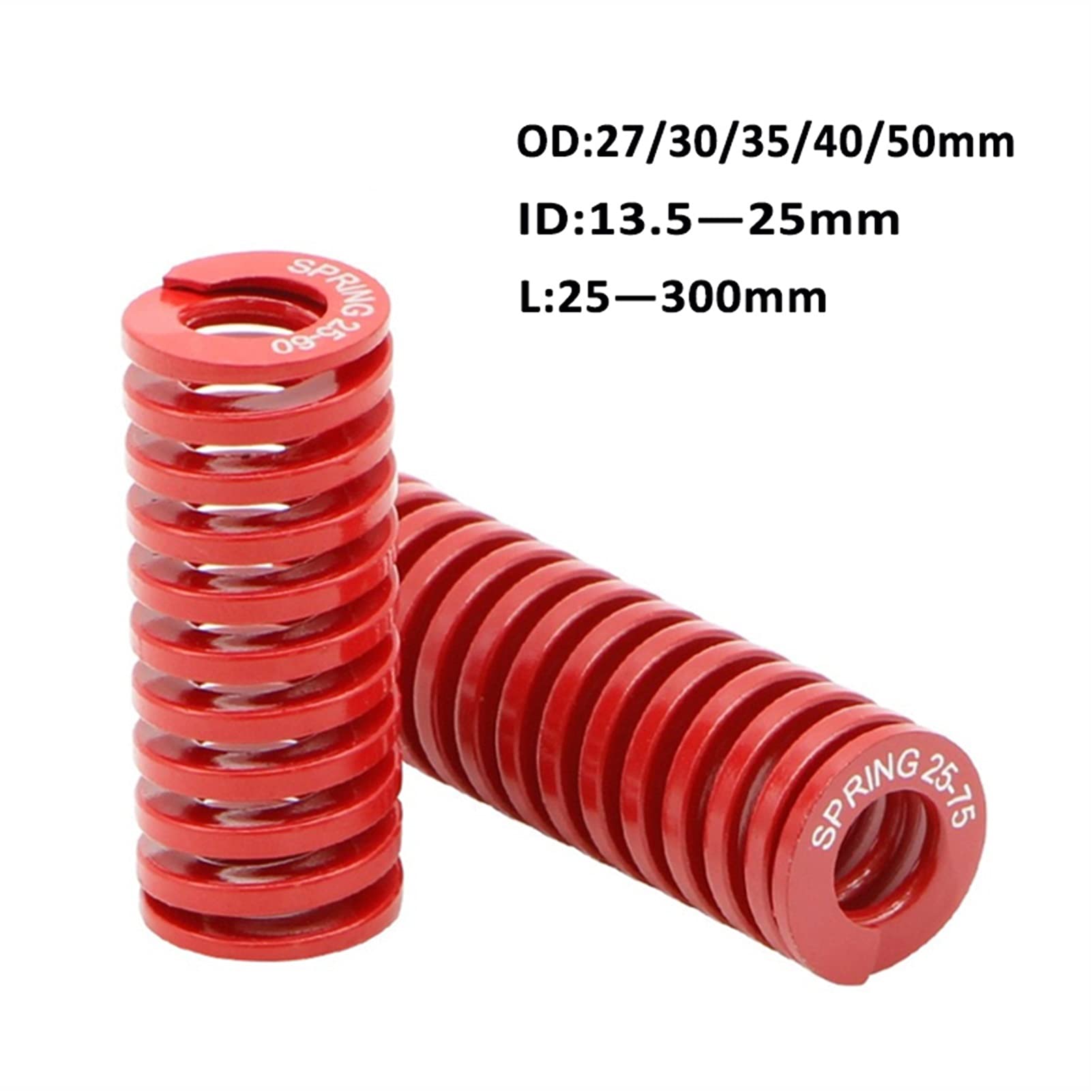Liujia-Molle di compressione Stampaggio a spirale a spirale di carico giallo Stampaggio Stampo Die Compression Diametro esterno Diametro interno 16mm Diametro interno 8mm Lunghezza 20-300mm, 1pcs, Res