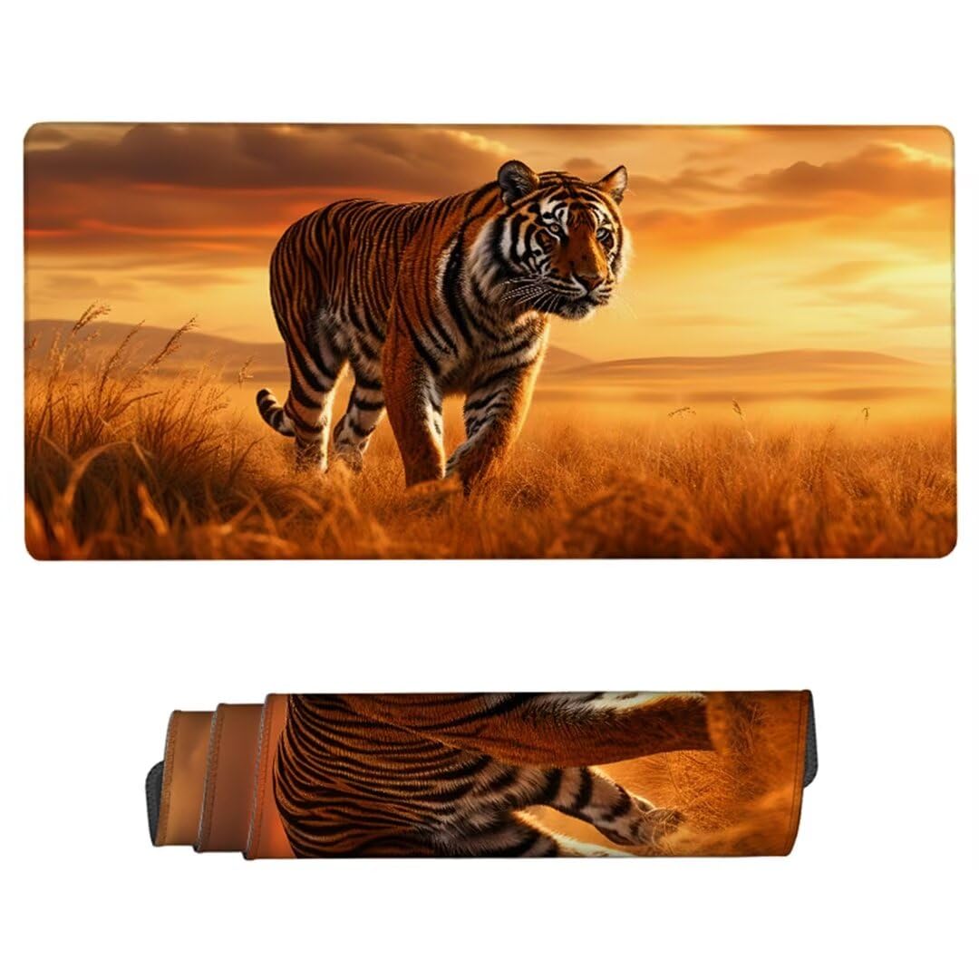 Podkładka pod mysz do gier, 1200x600x3mm duża podkładka pod mysz tygrysie podkładka pod mysz, podkładka pod mysz z przeszytymi krawędziami, antypoślizgowa gumowa podstawa, dekoracja na biurko ZH-816