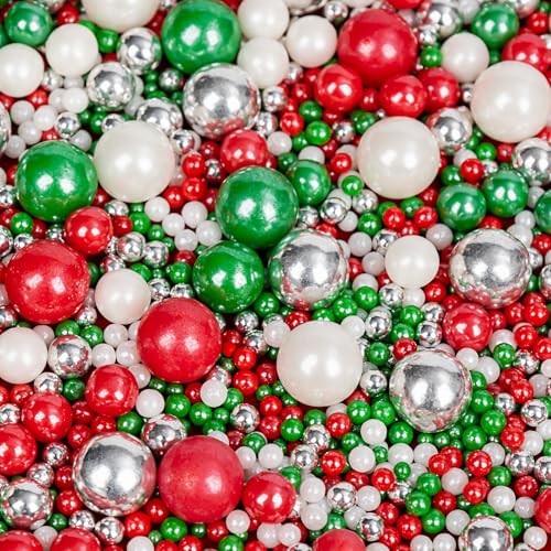Image of Edible Christmas Sprinkles Pearls for Cake Decorating