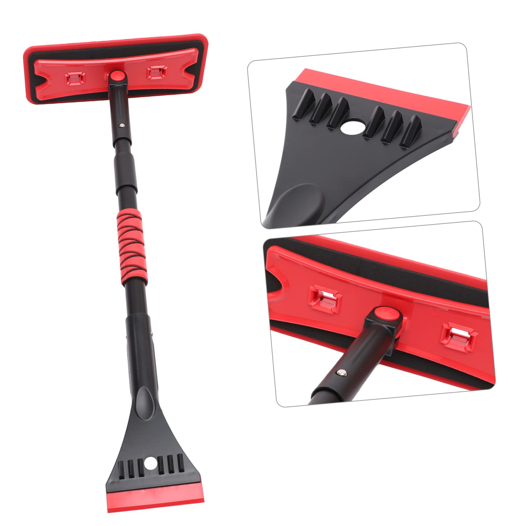 TOYANDONA 1 Juego Pala De Nieve Raspador De Parabrisas para Hielo y Nieve Cepillo De Nieve para Coche Auto Raspador De Hielo Redondo Raspador De Nieve Extensible Aleación De Aluminio Rojo