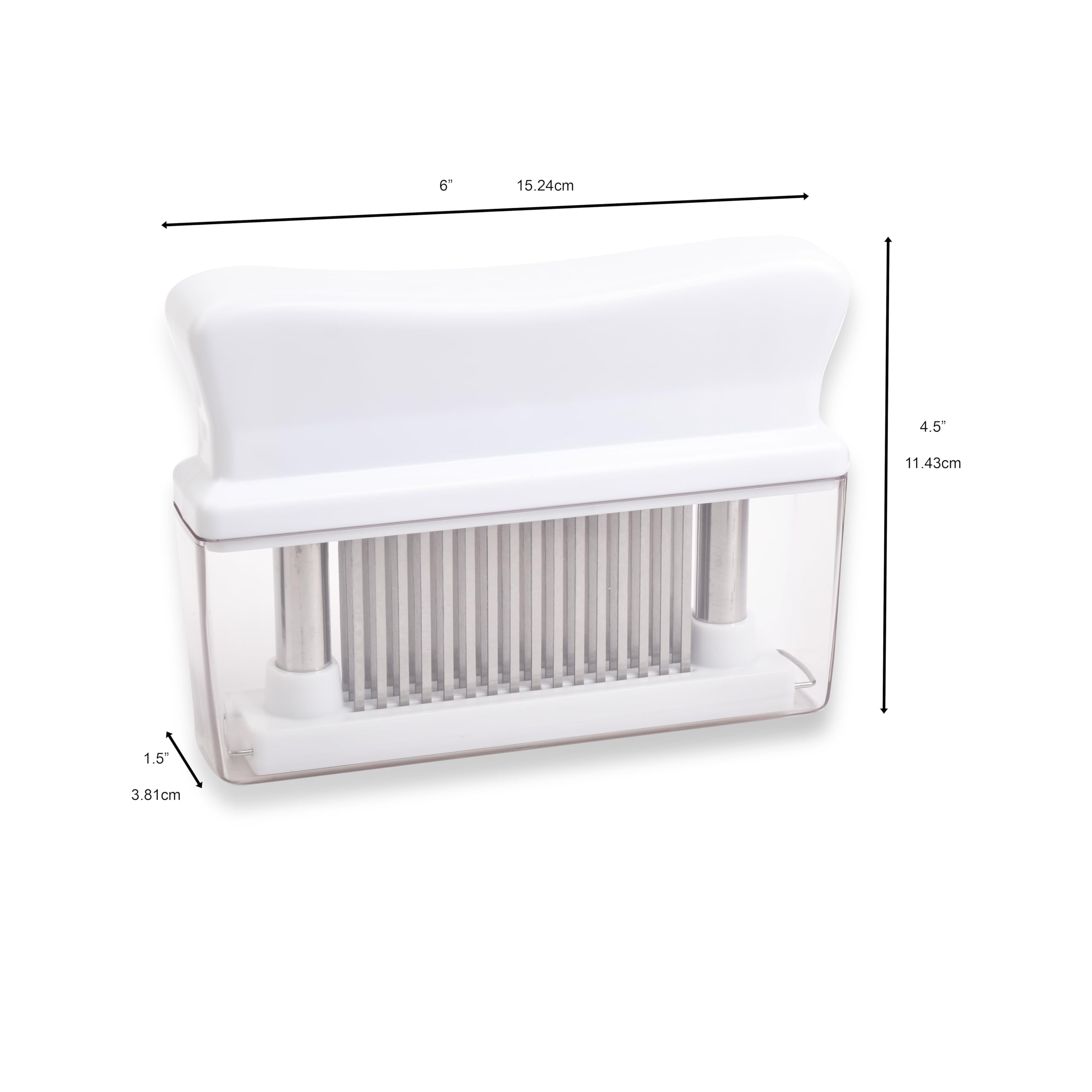 Plum Stream Premium Meat Tenderizer Tool - 48 Blade Stainless Steel Needles for Tenderizing and Marinating Cuts of Meat - Perfect for Steak, Chicken, Pork, and More; Comes with Bonus Cleaning Brush