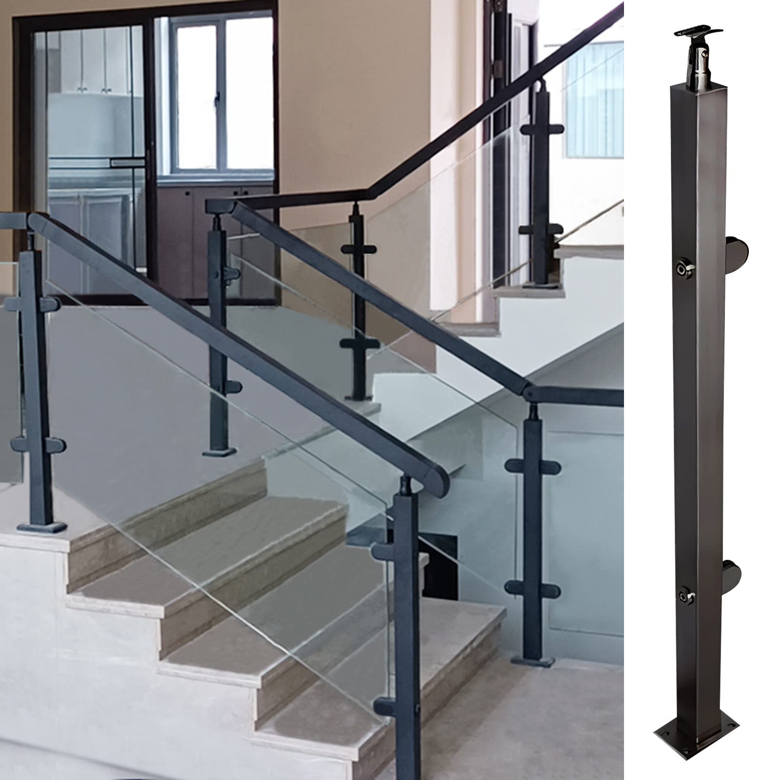 Système de balustrade en acier inoxydable pour extrémité d'escalier