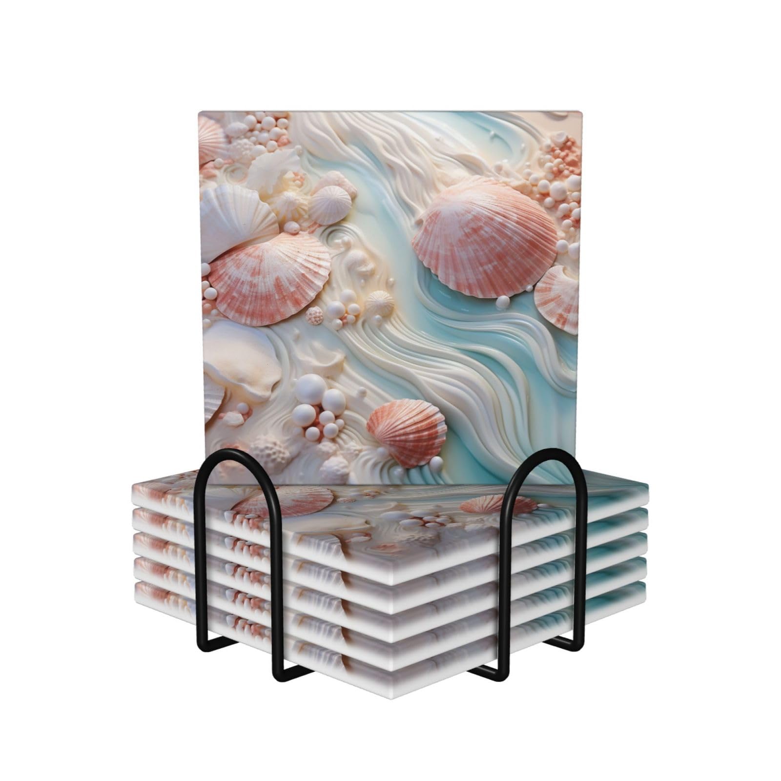 Dessous de verre super absorbants en céramique avec support contre condensation table