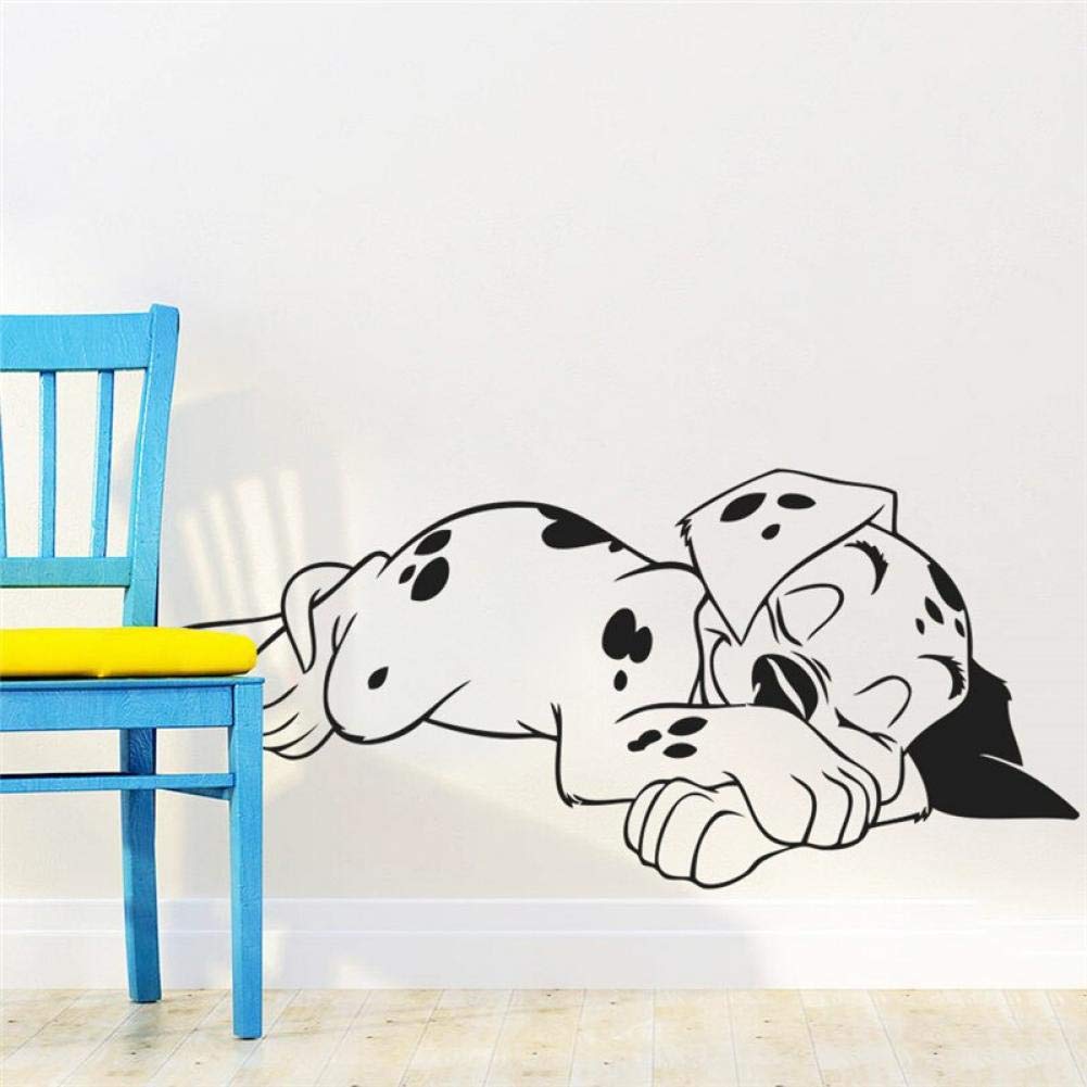 Lankater Black Dogs Falling In Sweet Dream Wall Stickers, Pet Puppy Vinyl Wall Decal Mural Poster Children Nursery Kids Bedroom Decor