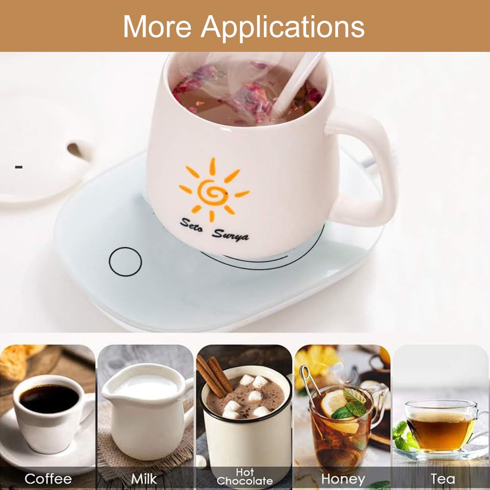 Scaldatazze USB, Scalda Tazza da Scrivania, Scalda Tazze da Caffè, per il Caffè, Adatto alla Maggior Parte Delle Tazze, Bianco