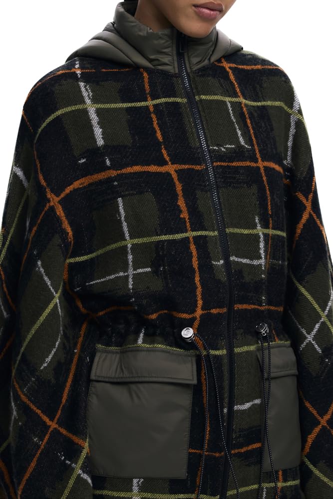 Desigual PONCHO_CHECKS KHAKI ALDAM, 4002 KHAKI, U