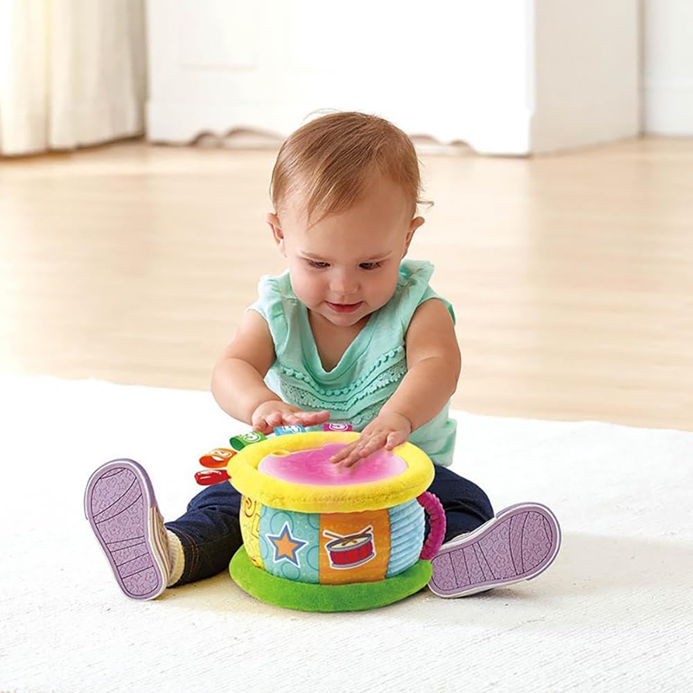 VTech Magique Tambour Lumineux, Jeu pour Enfants bilingue Italien et Anglais, 4 Modes de Jeu, Effets Lumineux, Volume réglable, arrêt Automatique, Piles incluses, 6 à 36 Mois