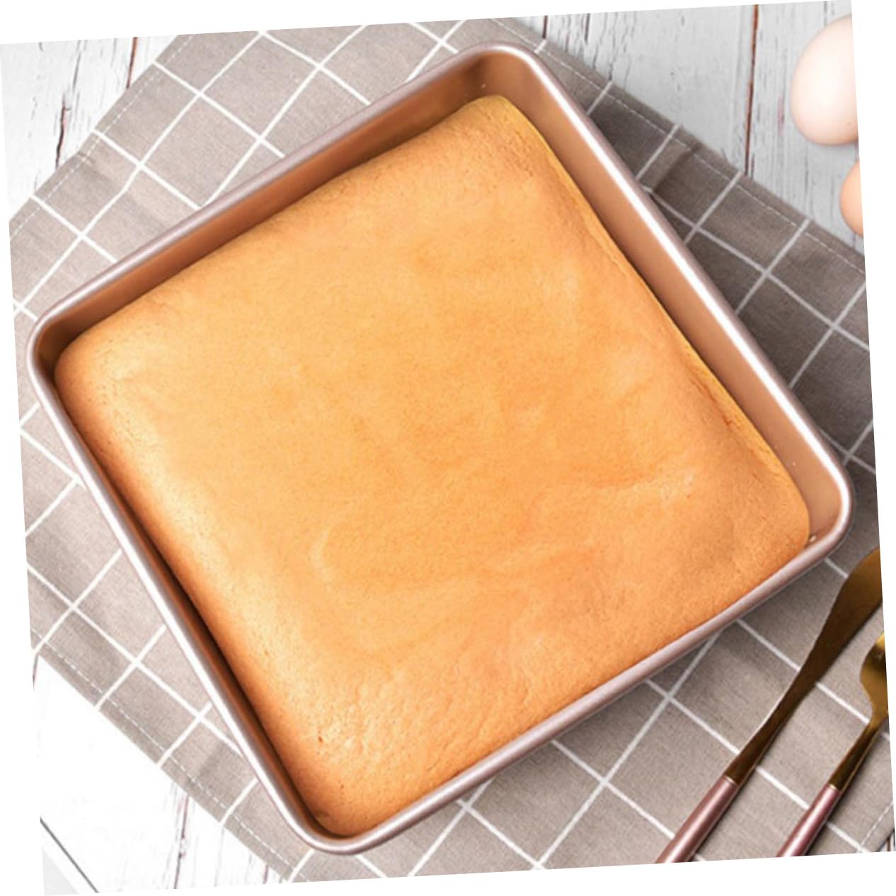 TEHAUX Edelstahl Antihaft Kuchenform Quadratisch Leicht zu Reinigen Backform für Brot und Kuchen Vielseitig als Kuchenplatte und Kastenform zum Backen