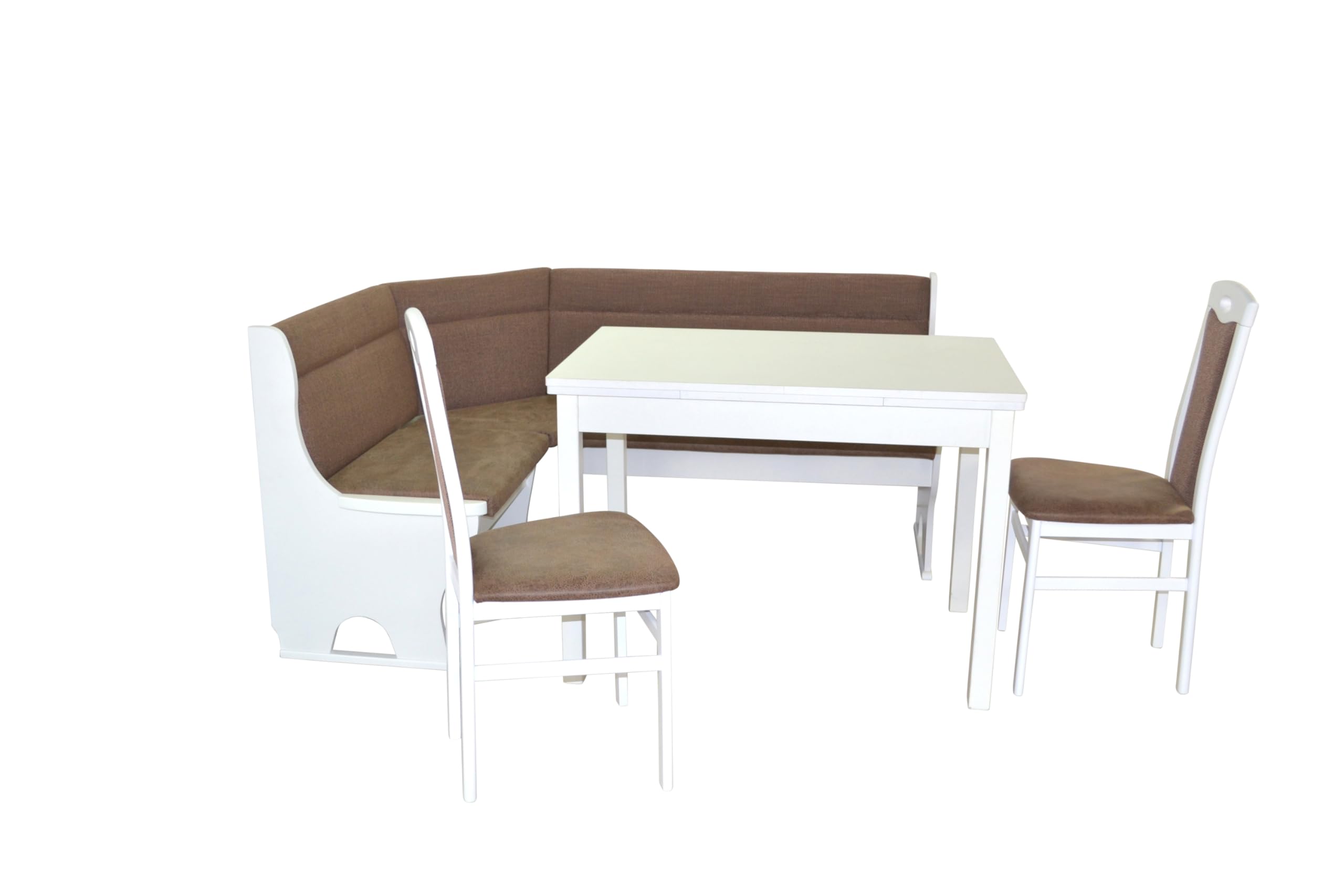 Eckbankgruppe (4teilig) Caro II weiß/braun