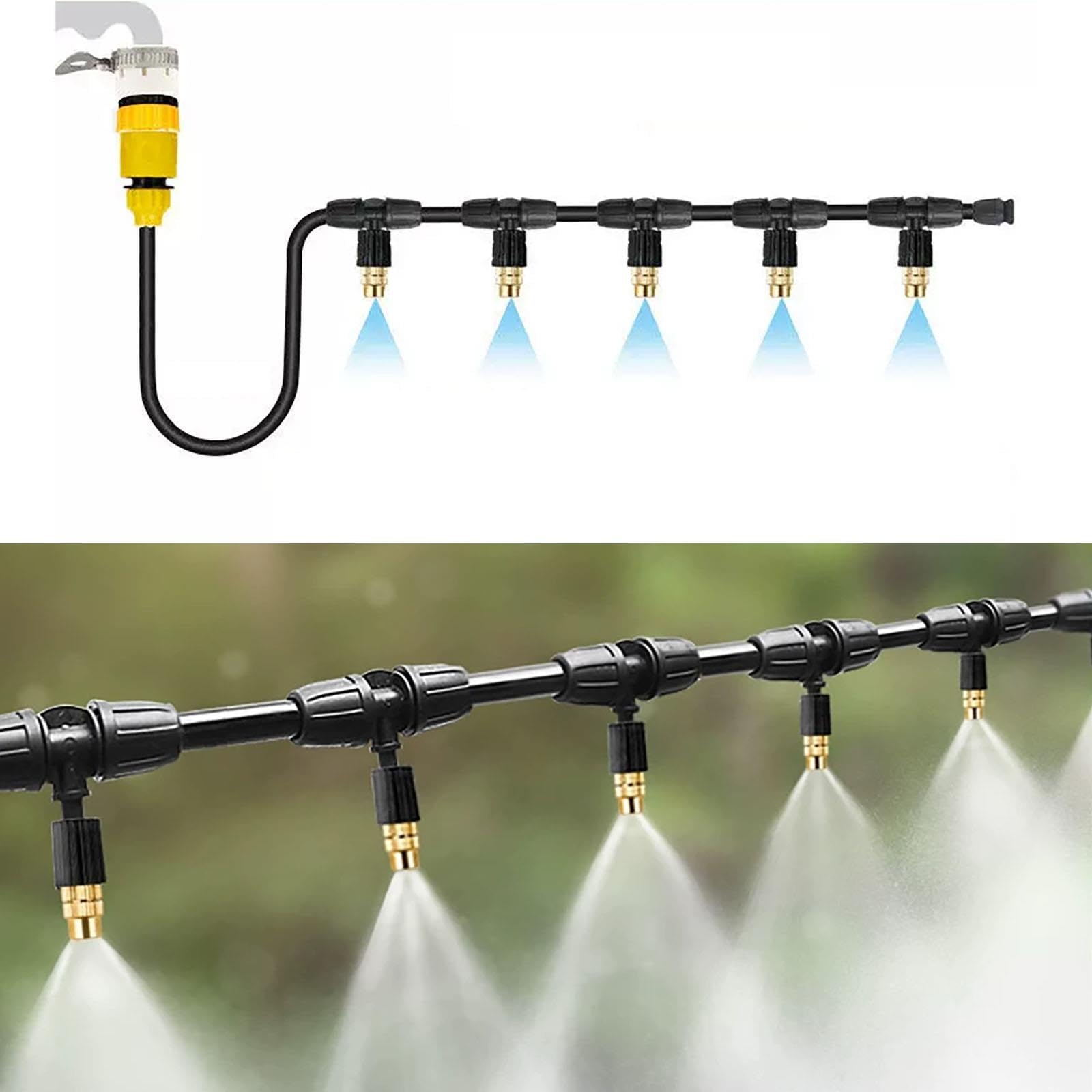 Kit Tuyau Brumisation Irrigation Jardin Avec Arroseurs Laiton Détachables
