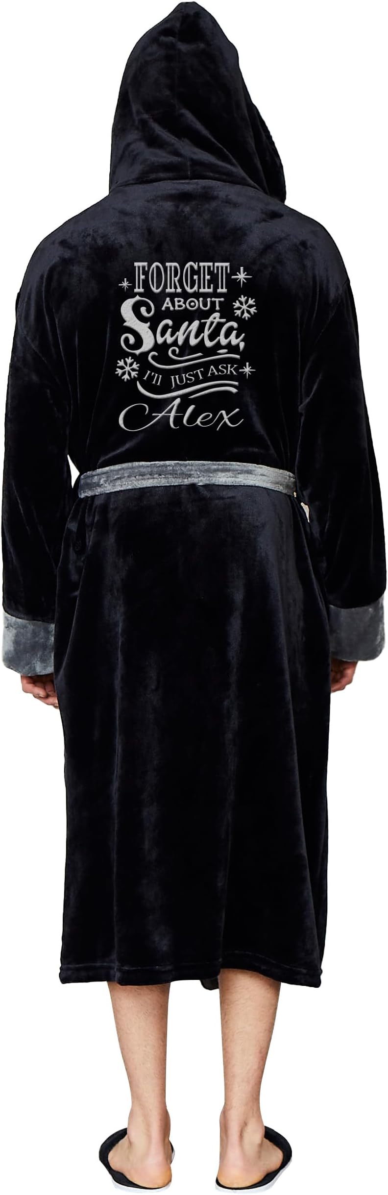 Custom Hooded Robes for Men - Personalized Embroidered Plush Bathrobe with Monogram