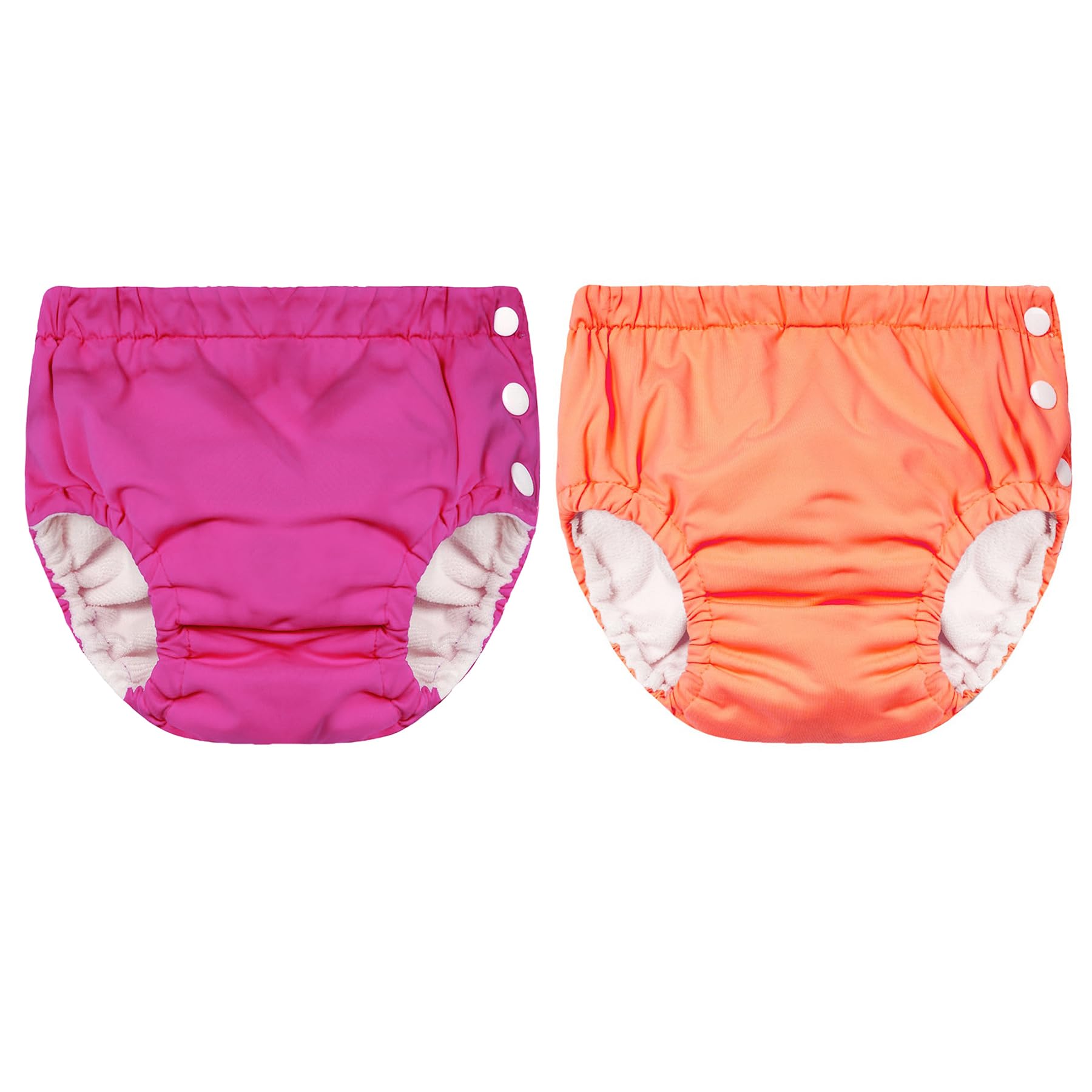 Pañal de natación para bebé, niño y niña, pañales de natación reutilizables, reutilizables, bañadores para niñas, 2 unidades, color naranja y rosa, 2-3 años