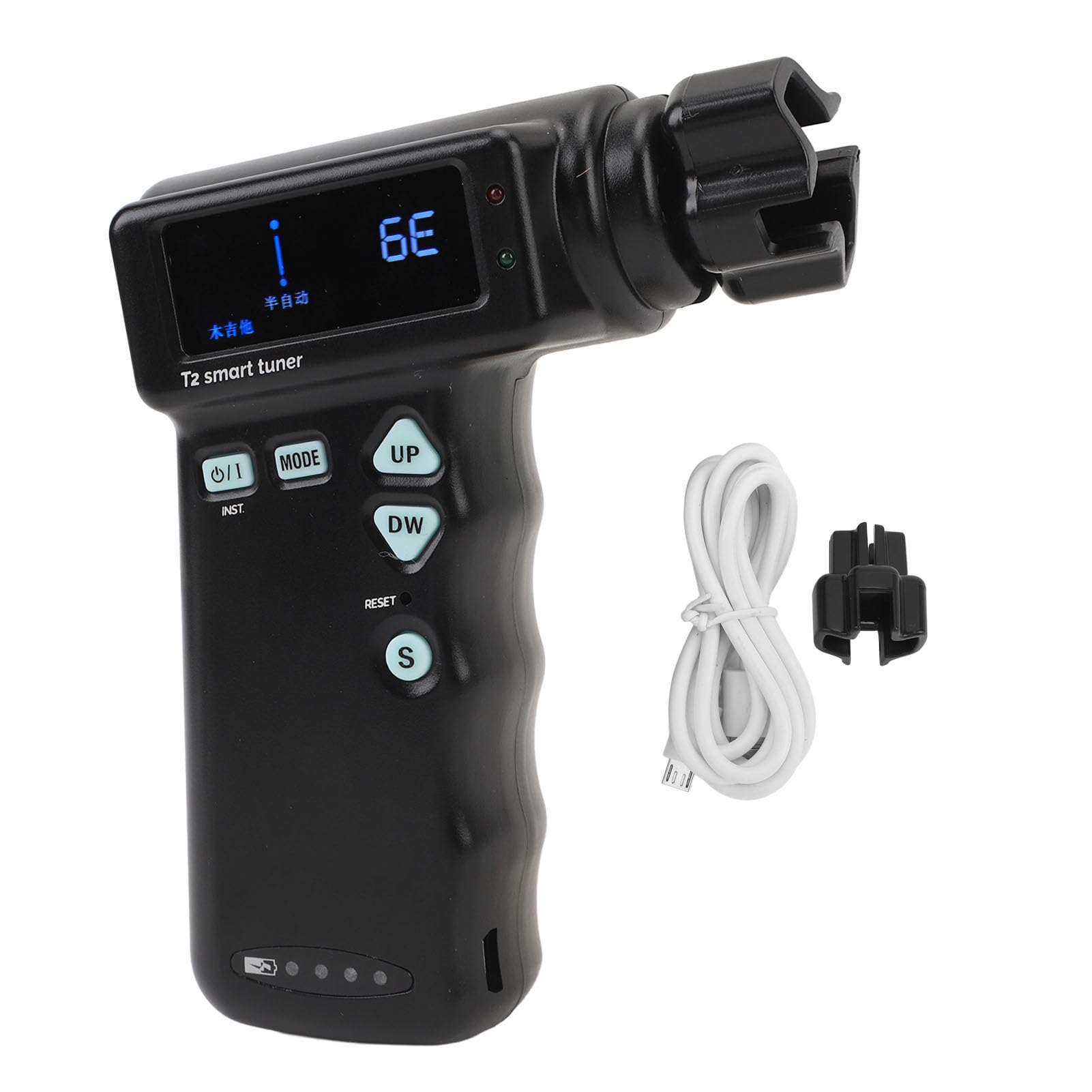 Afinador Automático Inteligente para Ukelele de Guitarra, 2 en 1, Afinador Automático de Guitarras Acústicas Rápidas, Enrollador de Cuerdas Eléctrico, Afinador Seguro de Grado
