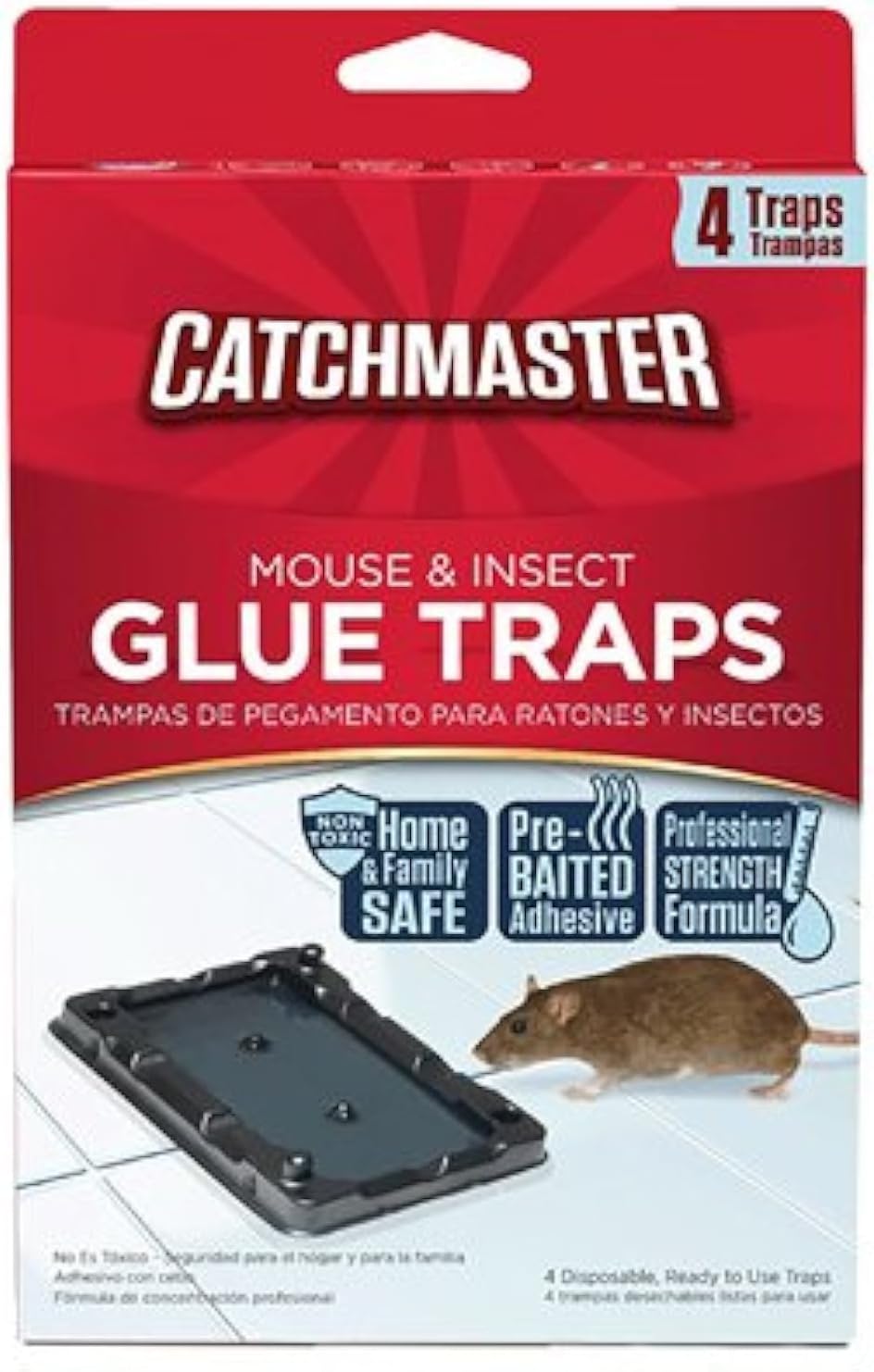 Mouse & Insect Glue Traps, Baited, 4-Pk.