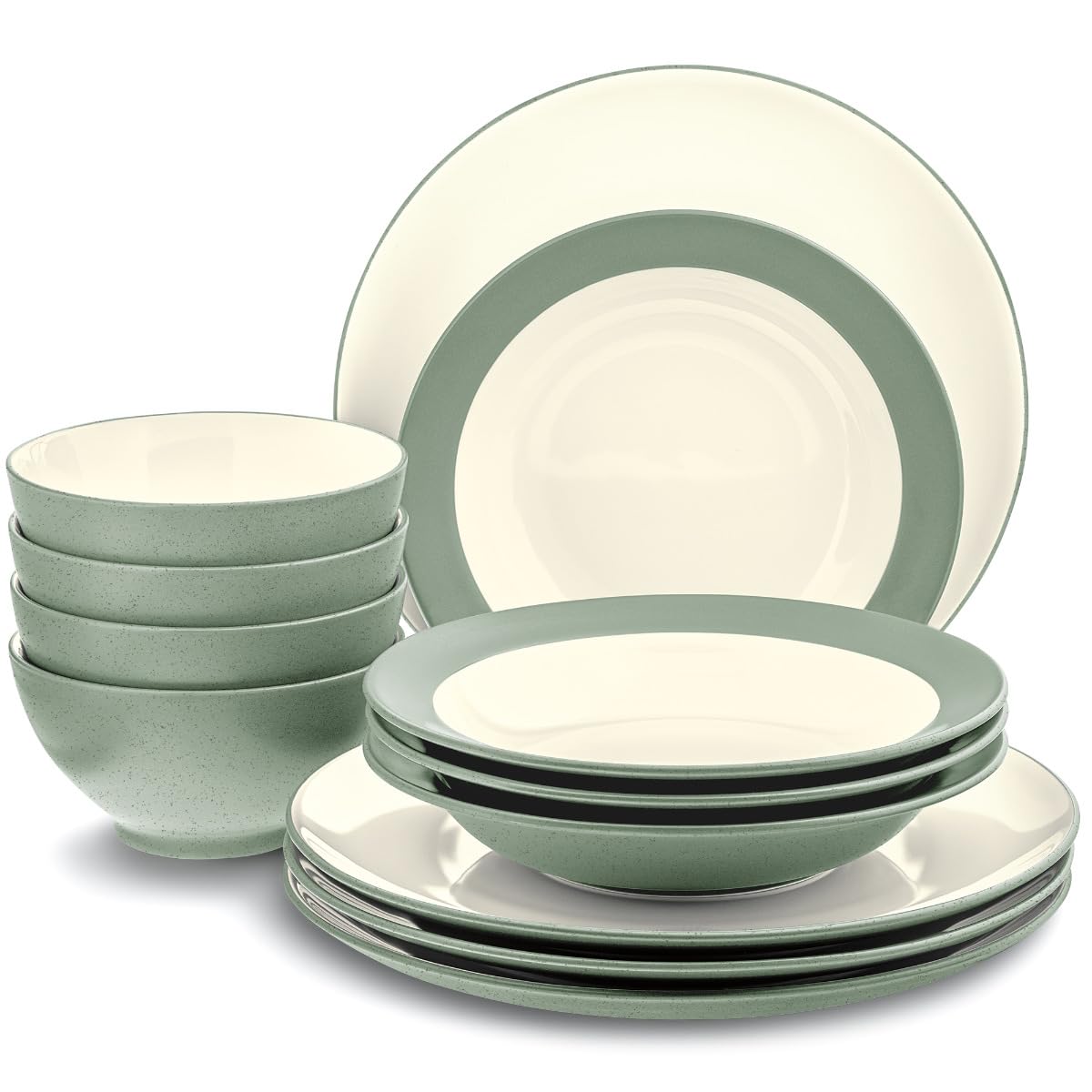 Amazon.com | Noritake Colorwave Green 12-Piece Coupe Dinnerware