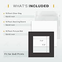 Vista 2 de Golden State Art, Kit de alfombrillas precortadas para fotos, mate de corte biselado de núcleo blanco, tableros de respaldo y bolsas transparentes