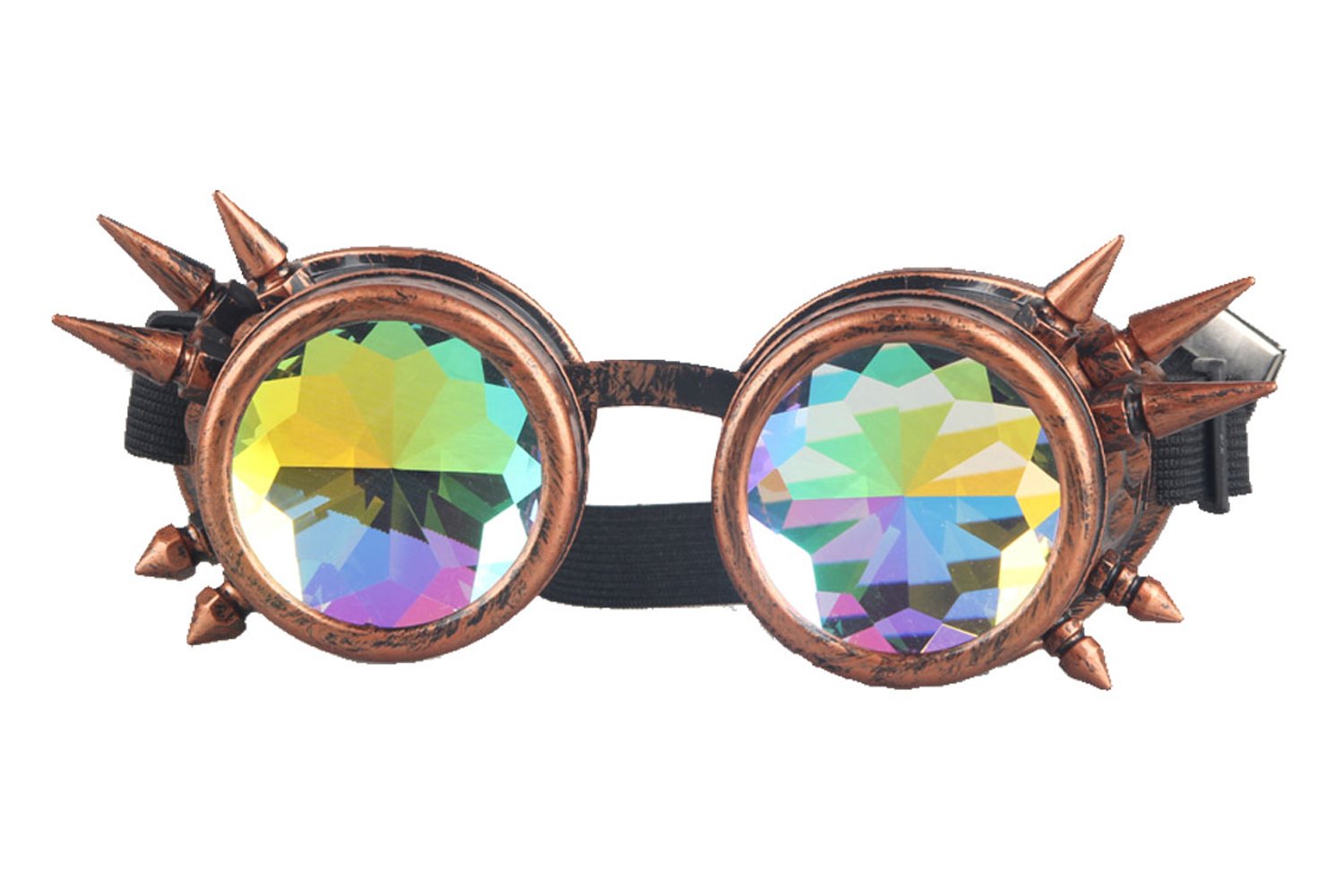 Kaleidoscope Rave Rainbow Crystal Lenses Vintage Goggles Glasses